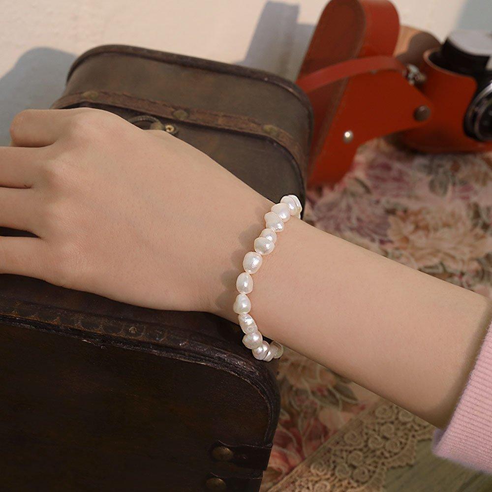 92.5 Silver Irregular Pearl Bracelet