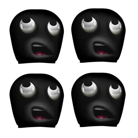 4Pcs Funny Car Headrest Covers Universal Auto Seat Head Rest Protector
