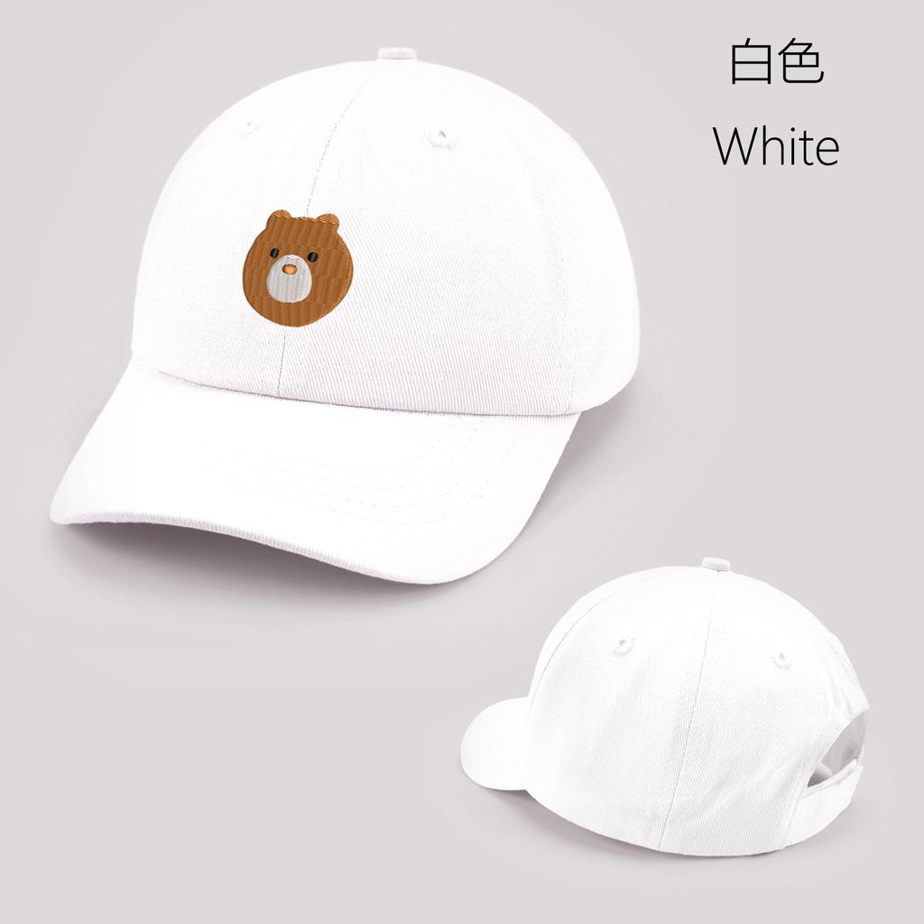 Cartoon Round Face Bear Baby Baseball Cap Cute Solid Color Toddler Sun Hat with Ears Summer Adjustable Kids Boy Girl Peaked Cap