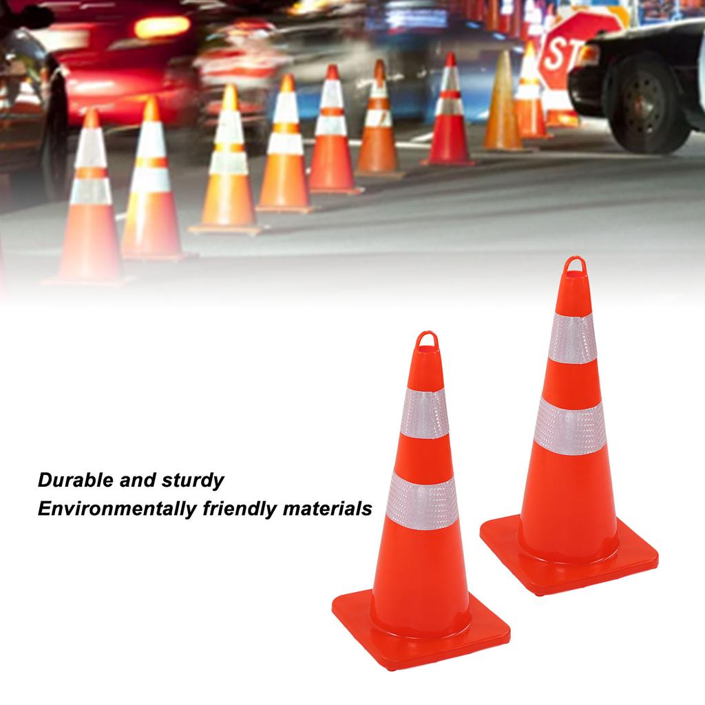 Traffic Cones Weather Resistant Reflective  Base Road Cones for Parking Lot Camping Red Traffic Cones Safety Cones