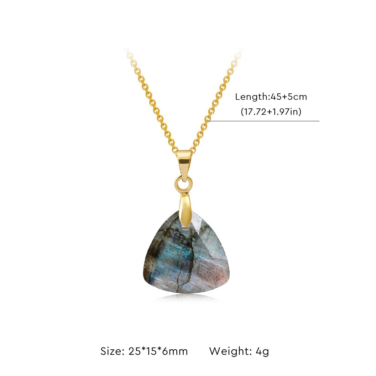 

High-end Light Luxury Natural Labradorite Pendant Necklace Irregular Shape Gift Female Friends Evening Parties Travel Zircon