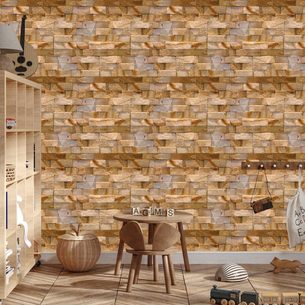 Decorative Stone Brick Wallpaper for Living Room and Bedroom 50x1000