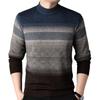 Men's 100% Pure Wool Striped Thickened Pullover Sweater