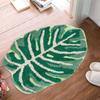Tropical Leaf Shaped Rug Living Room Floor Mats Irregular Soft Rugs Toilet Carpets Kitchen Non-Slip Mat Plant Tufted Rug