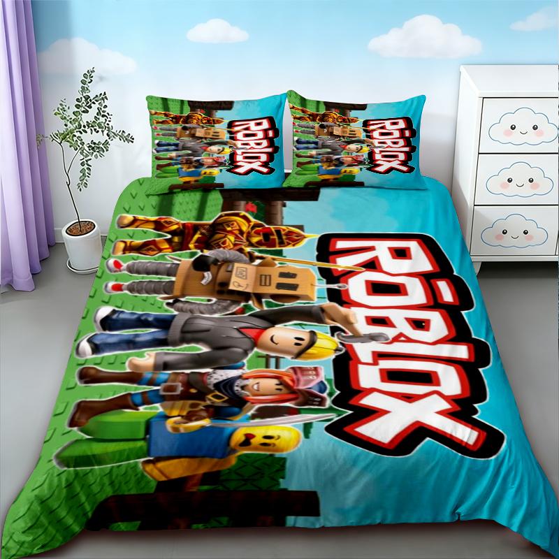 Kids Gifts Roblox Duvet Cover Cartoon Roblox Bedding Set Breathable Comfortable Quilt Cover For Bedroom Decor Dormitory