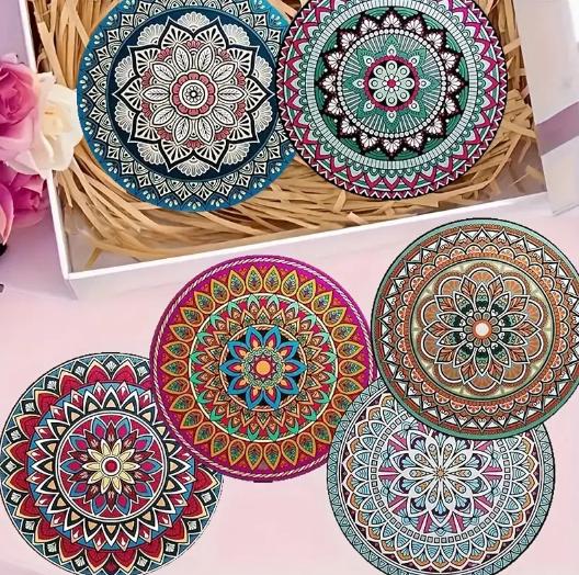 8 Pcs Wooden Coasters, Waterproof & Stain Proof, for Table Decor Placemats, Natural Wood Look, Durable