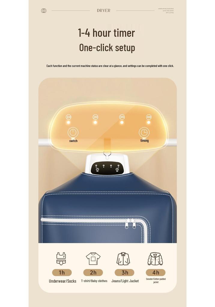 Compact Portable Clothes Dryer for Dorms & Underwear