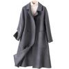 Double-sided wool coat, medium and long small plush cashmere doll collar thickened straight and thin coat for women