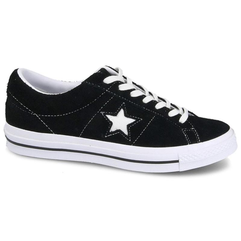 Converse One Star Fashionable Comfortable Non-slip Shock Absorption Low-top Sneakers Unisex Black