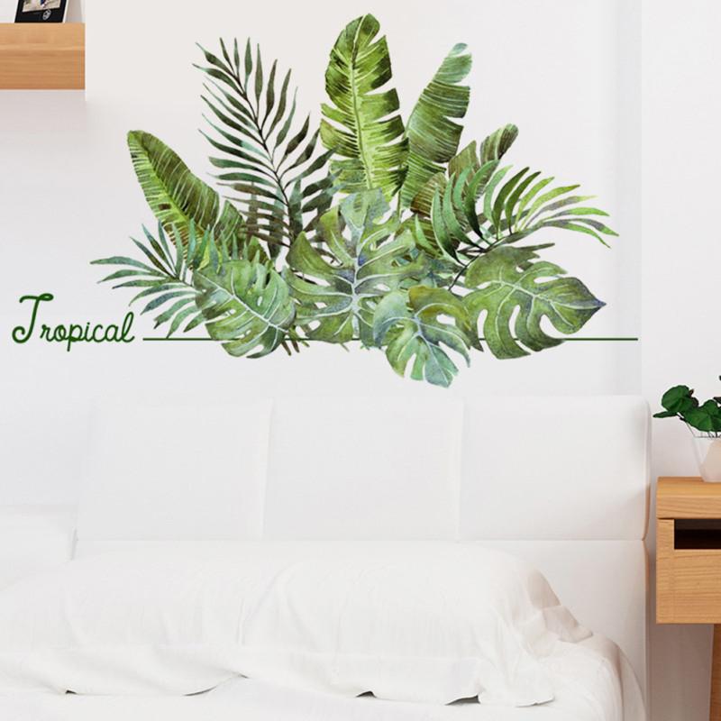 Tropical Leaves Plant Wall Stickers for Home Nursery Room Decoration Art Mural