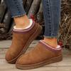 Large Size Slippers Women's Bag Head Fleece Thickened Cotton Shoes Women