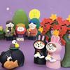 Mondfest Japanische Katze & Hase Figur Mondkuchen-Box Harz Dekor Geschenkset
