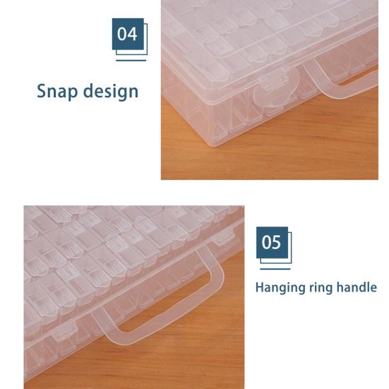 Bead Storage Box Large Capacity Multiple Compartments Transparent Design Rhinestones Painting Storage Container
