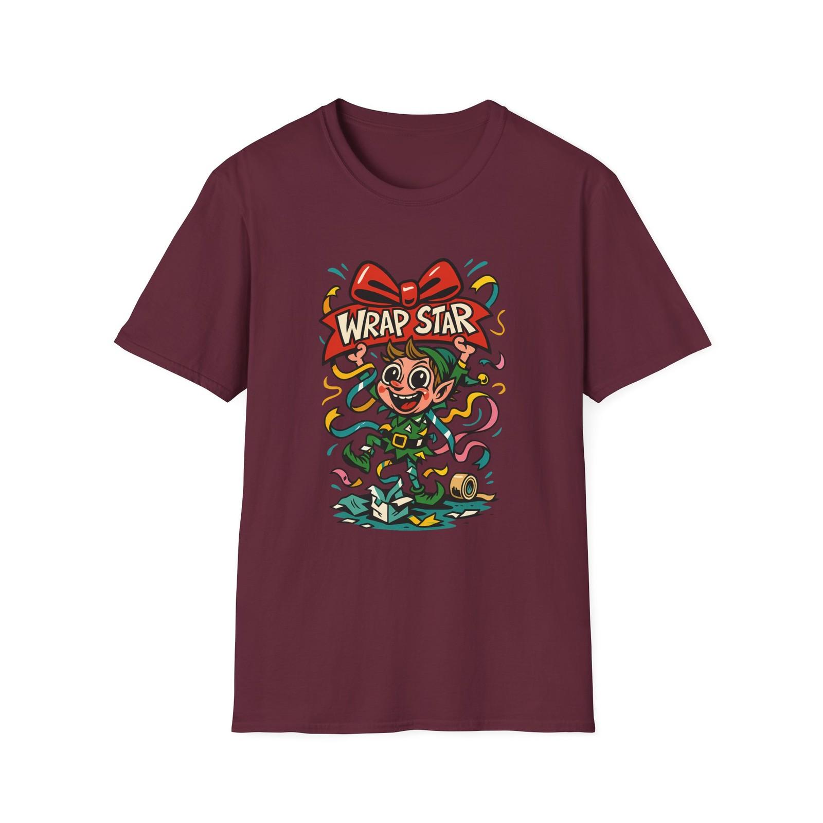 Unisex Softstyle T-Shirt Mens Womens Tees Top Elf Festive Ribbons Funny Christmas Wrapping Chaos M