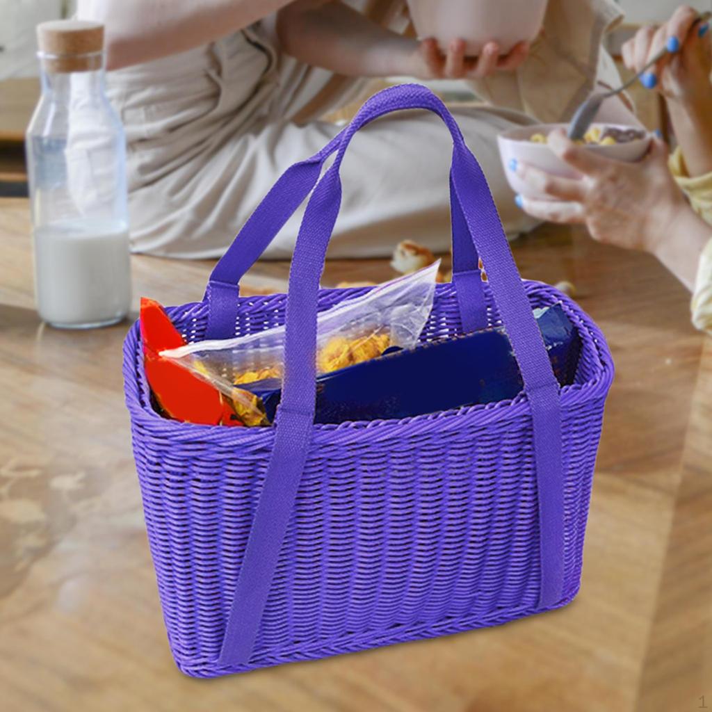 Hand Woven Basket Vegetable Storage Portable Multipurpose Handwoven Nesting Bin