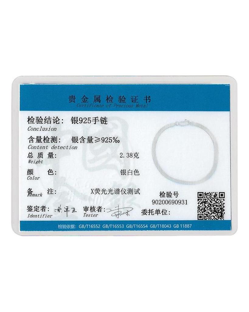 Jewelry S925 Sterling Silver Bracelet Flat Snake Bone Blade