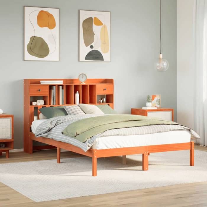 VidaXL Bunk Bed Without Mattress Wax Brown 140x200 Cm Solid Pine, Bed, Bedroom Furniture, Bed with 3321644