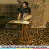 MEEDEN Easel Beech Wood Large Easel Angle Adjustable Horizontal Painting Movable Vertical Storage Supports 2 Stretched Canvases Up To 196cm Stretched