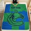 Custom Name,Vancouver Canucks Printed Flannel Blanket, Soft Throw for Bedroom Sofa, Washable, Christmas Present, Great Gift.