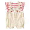 Reegoo Peter Baby Short Sleeve Romper Pink Size Summer Newborn Clothes Girl's Coverall, Striped, 90, 18-24 Months, Clothes,