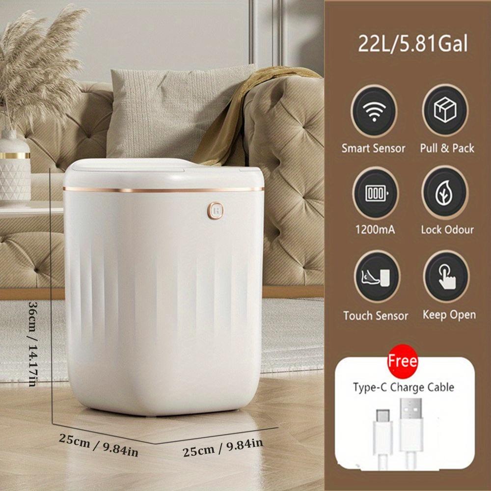 Smart Induction Trash Can Household Silent Closing Lid Storage Bucket Kick Open Cover Rubbish Bin Toilet Office Paper Basket