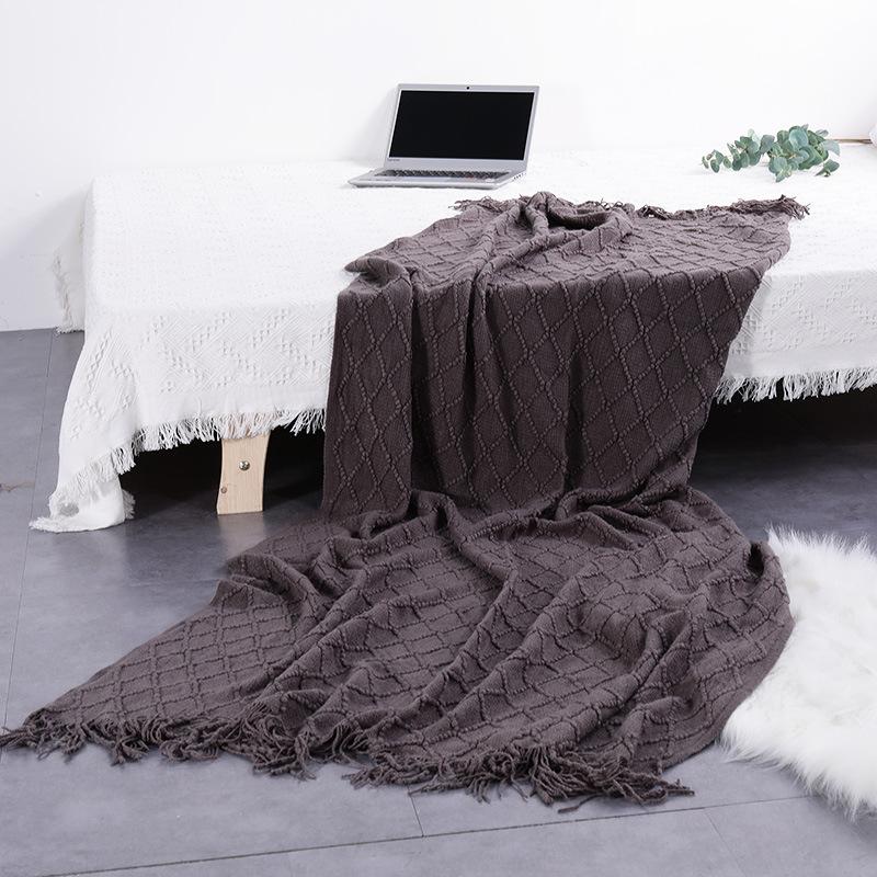 Hotel Bedside Blanket Multi-functional Blanket Nordic Style Simple and Elegant Full Cover Sofa Cover Hotel