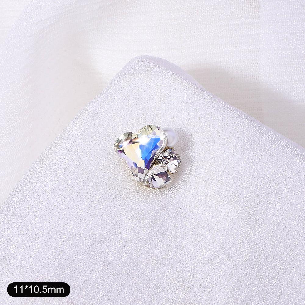 Nail Art Diamond Ball Stack Diamond Finished Nail Art Diamond Decoration Super Shiny Rectangle Right Angle Handmade Diamond Set With Pearl Decoration