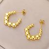 Cazador Geometric Beads Women's Earrings Gold Color Trendy Waterproof Earrings Stainless Steel Jewelry 2026 Party Wedding Gifts