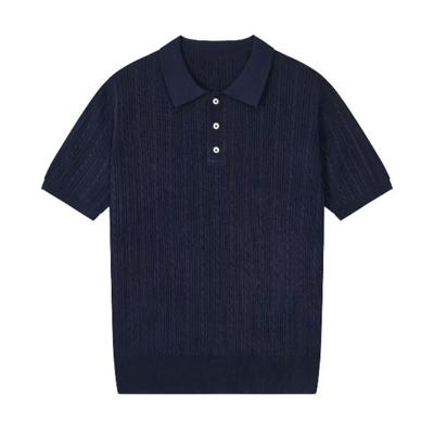 STORN Koszulka bawełniana 100% na lato Casual Jednolity kolor Dzianinowy sweter z krótkim rękawem Dopasowany Kołnierzyk POLO Koszulki Wciągane Jednolity kolor Góry