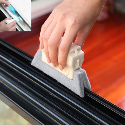 3Pcs Window Track Cleaner Brush Dual-Head Crevice Brush Ergonomic Handle Window Groove Sliding Door Cleaning Brush