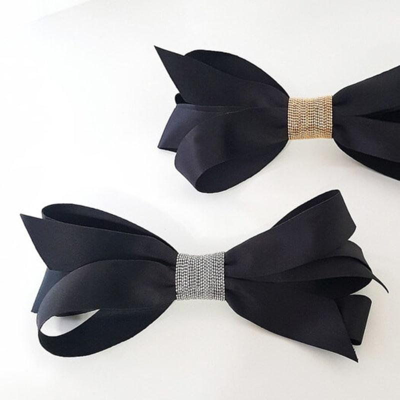 

RACOHA Layered Big Black Ribbon Hair Pin black