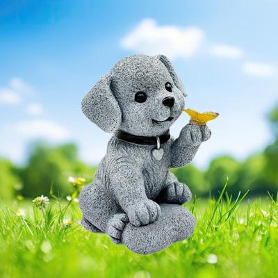 Solar Dog Garden Statue, Outdoor Statue ,Dog Lovers Outside Decor, Lawn Ornaments Funny