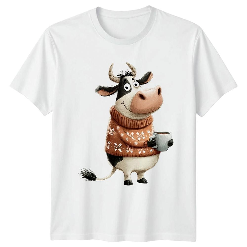 Cow Christmas Holidays Unisexs TShirt Unisexs Tee Graphic Unisex Top Cozy Winter S
