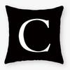 Black White Letters Sofa Decorative Cushion Cover Pillow Pillowcase Polyester 45*45Cm Throw Pillow Home Decor Pillowcover