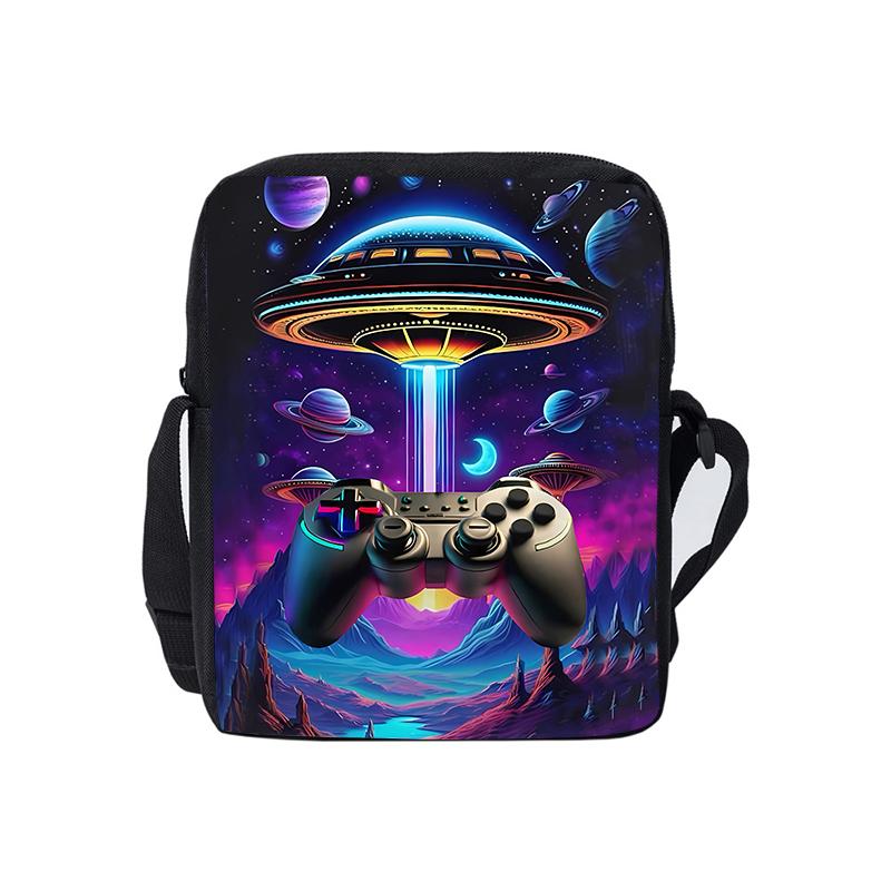 Borsa a Tracolla Singola Quotidiana con Design Gamepad per Bambino/Bambina Migliori Regali Borsa a Tracolla Casual Piatta 2D Cartoon