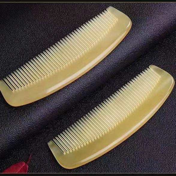 Ox Horn Meridian Hair Combs: Portable Wide & Small Comb Set