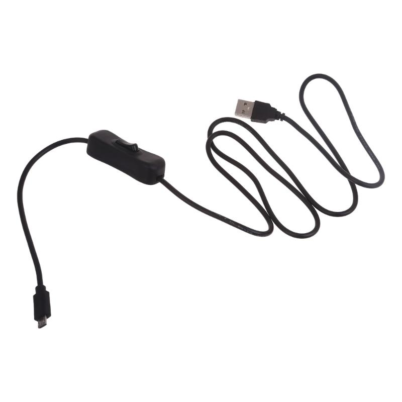 Convenient USB to Micro USB Charge Cable with Power Control Button for Tablet Office Desk Light Cooling Fan Bedside Lamp