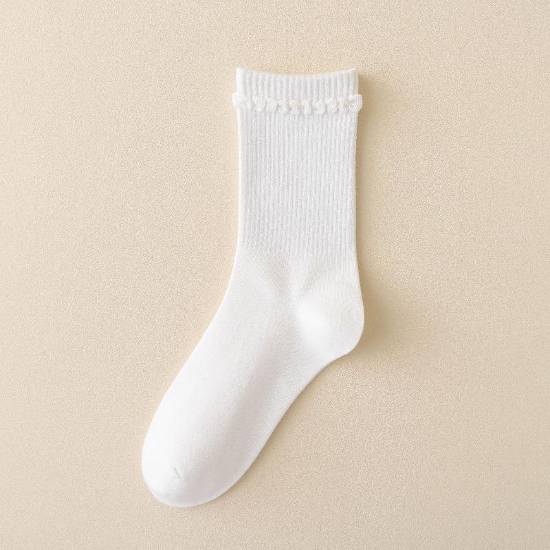 Ladies' Autumn and Winter Bubble Thigh-high Socks, Versatile High Rubber Band Vertical Stack Socks, Boneless Socks