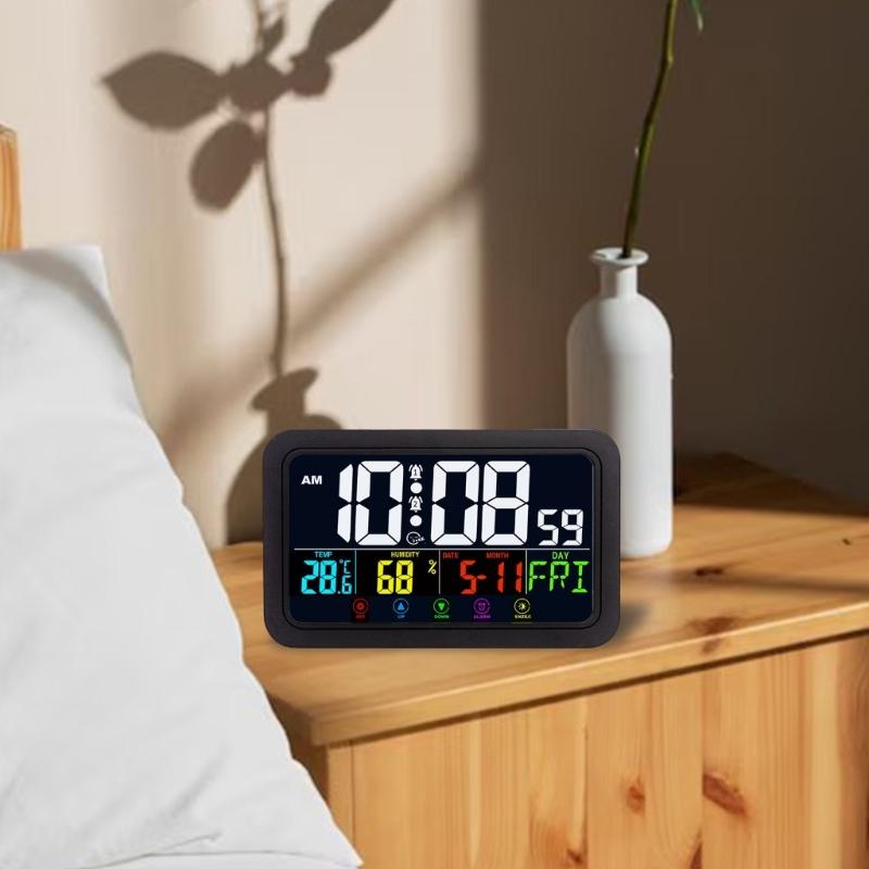 Modern LED Digital Alarm Clock Touch Activated Night Light Multicolor Bedroom Decoration Clocks For Home Office