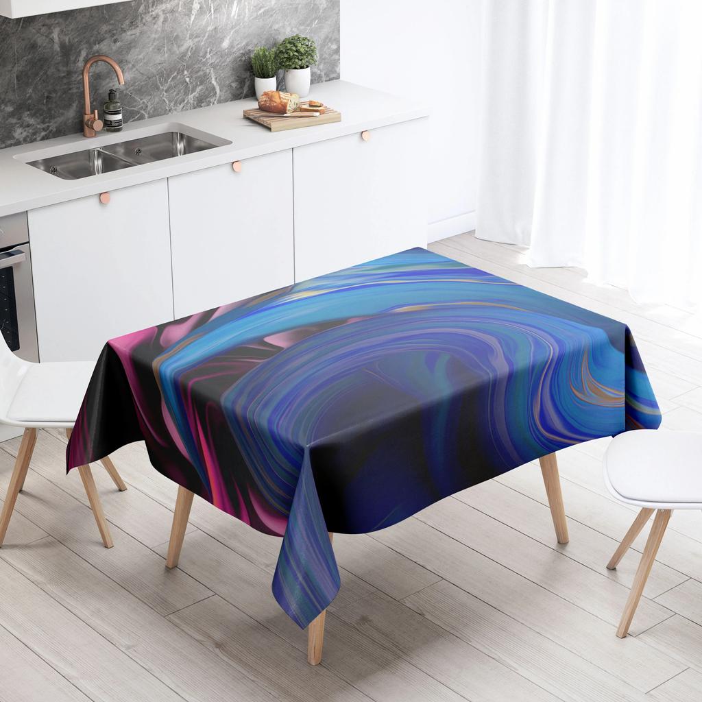 Geometric Line Tablecloth Home Decor Stain Resistant Waterproof Table Decoration Rectangular Kitchen Fireplace Countertop