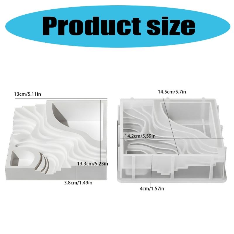 Food Grade Silicone Terraced Landscape Mold Silicone Planter Mold For Succulent Arrangements Soap Candle Making