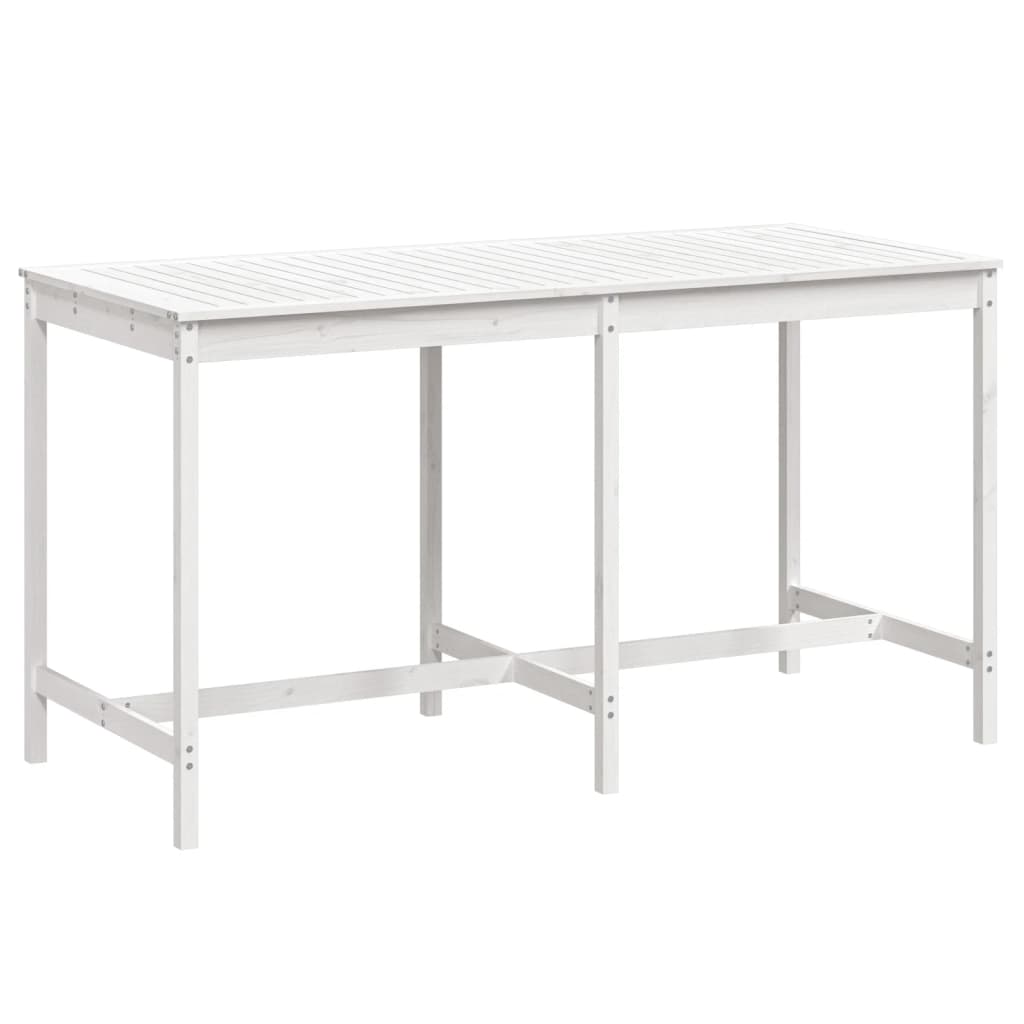 Garden Table White 203.5 x 90 x 110 cm Solid Pine Wood