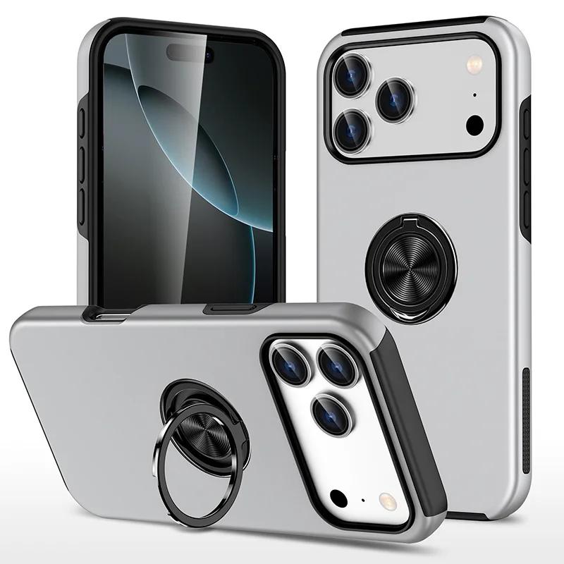 Magnetic Ring Holder Phone Case for IPhone 17 Air 16E 16 15 14 Pro Max 13 12 Mini XS X XR 7 8 Plus Hard Shell Shockproof Cover