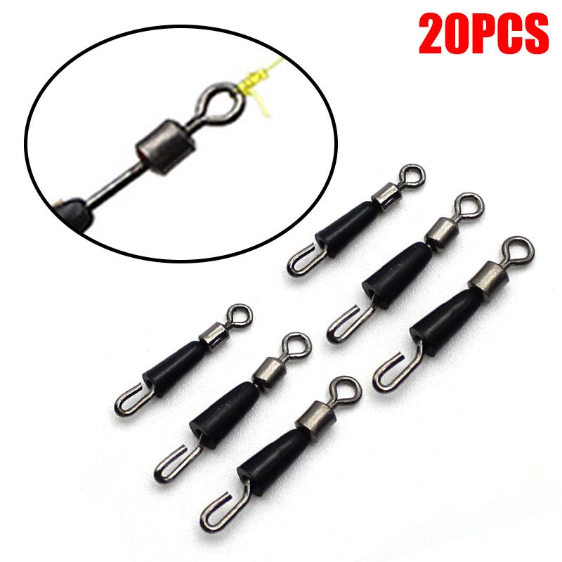 20Pcs Quick-Change Feeder Swivels For Carp Fishing - Fishing Tackle Connector With Swivel Snaps Fishing Accessories For Method