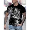 Plus Size Men's 3D Glow Skull & Flames Graphic Print T-shirt Funky Short Sleeve Tees For Summer, Halloween Men's Clothing