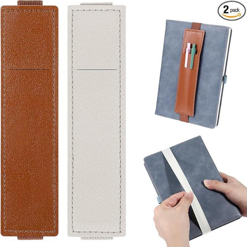 Pu Leather Elastic Notebook Band Holders Adjustable Pen Sleeve Pencil Pouch Holder Strap For Notebook Binder
