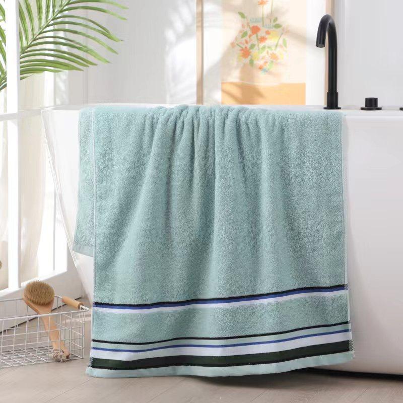 

1 шт. 100% Хлопковое Банное Полотенце - Ультрамягкое, Высокая Впитываемость, Легкое и Портативное для Путешествий, Спа, Пляжа - Современный Полосатый Дизайн 140*70cm светло-зеленый