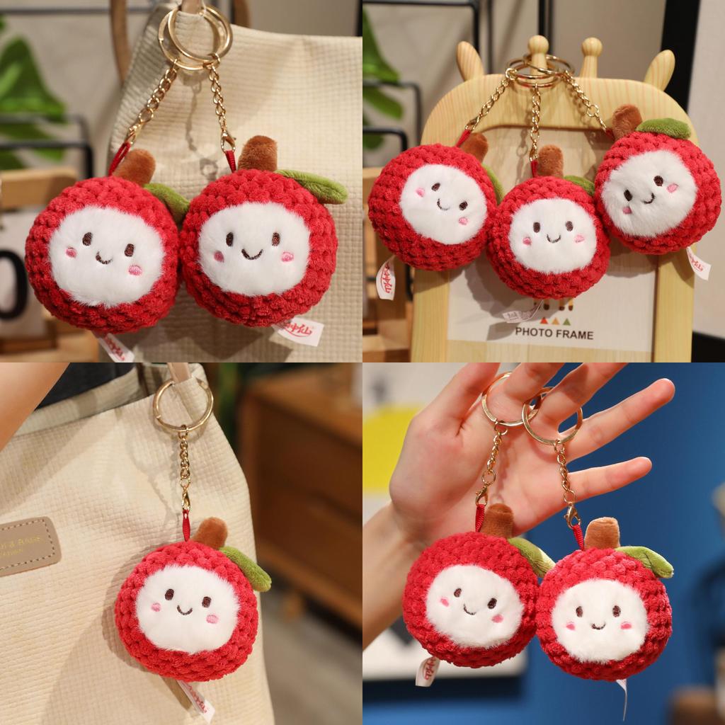 Lychee Fruit Plush Keychain With Pp Cotton Filling For Kids And Bags