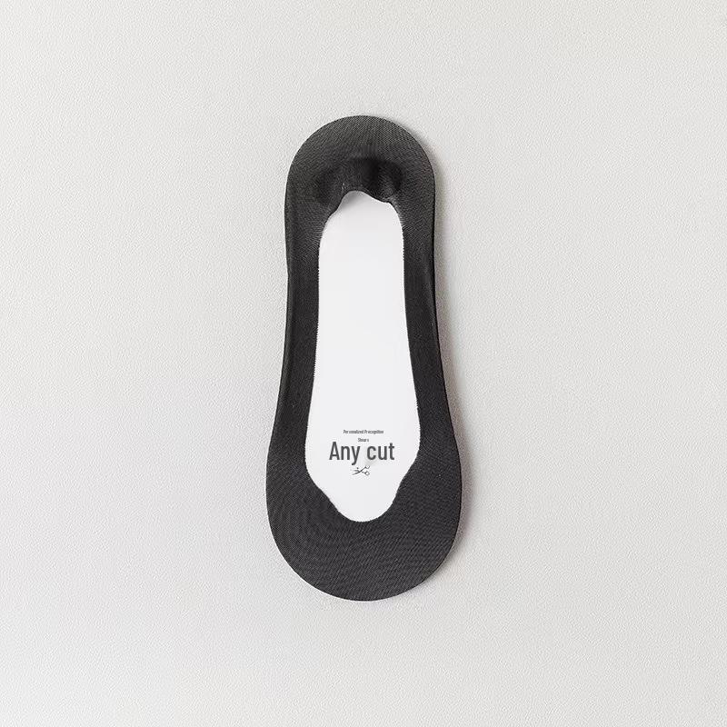 Women's Ice Silk Breathable Low Cut Crew Socks with Cotton Sole and Anti-Slip Silicone for Summer