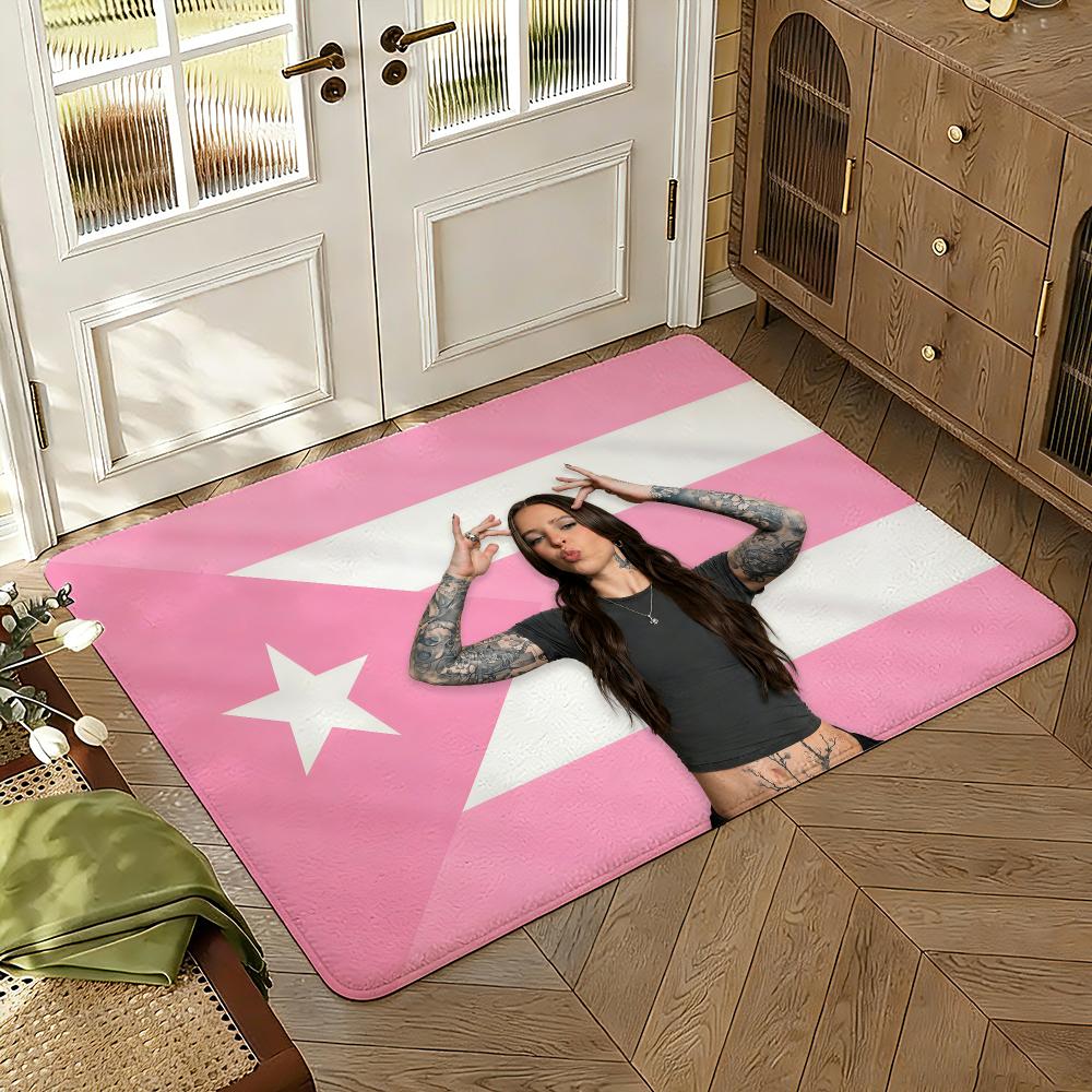 Singer Y-Young Miko Music Floor Mat Soft Thickened Absorbent Non-Slip Bedroom Living Room Door Mat Home Decor Flannel Rugs